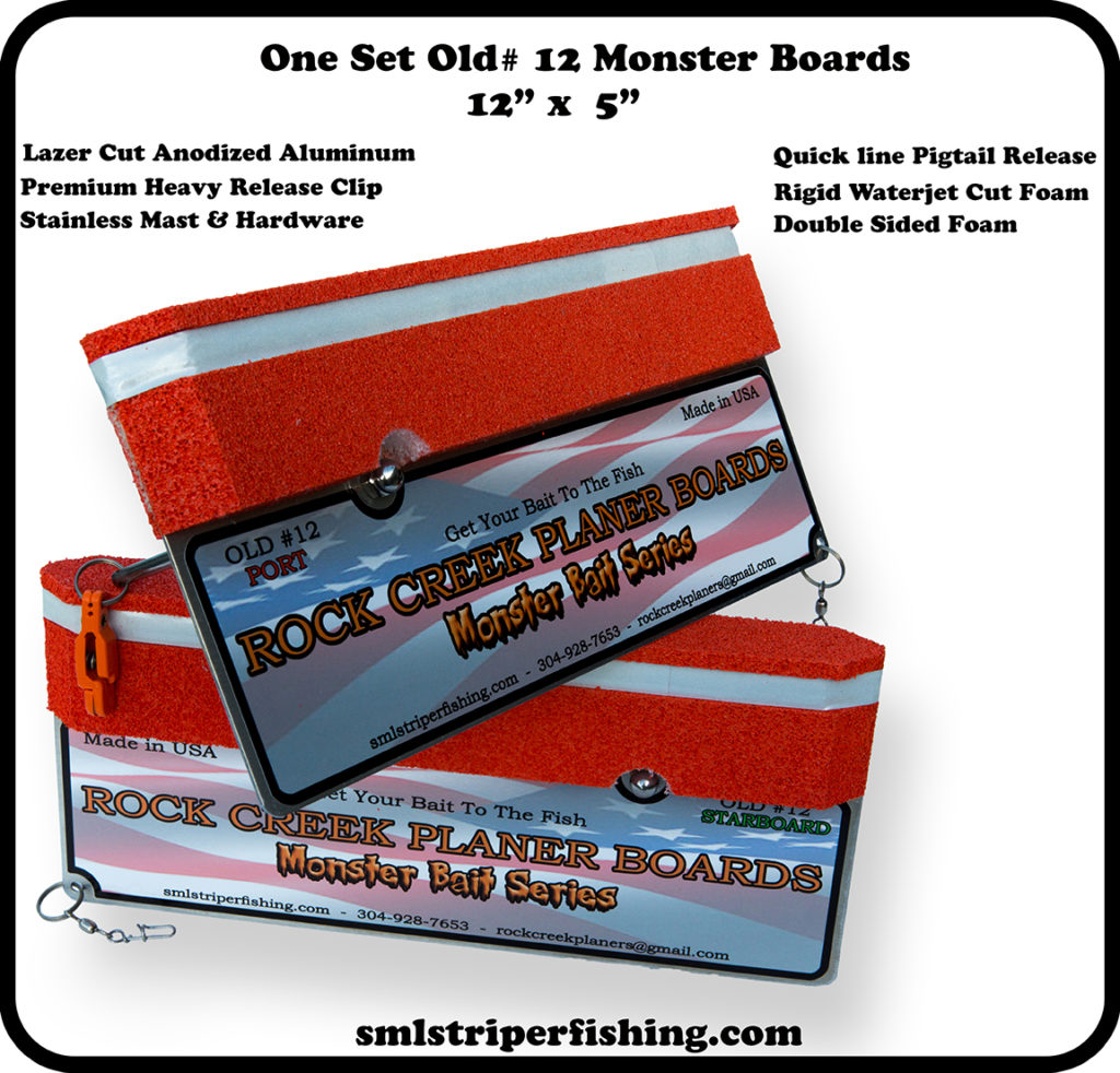 Planer Boards Rock Creek Striper fishing Guide Service Smith Mountain Lake charter