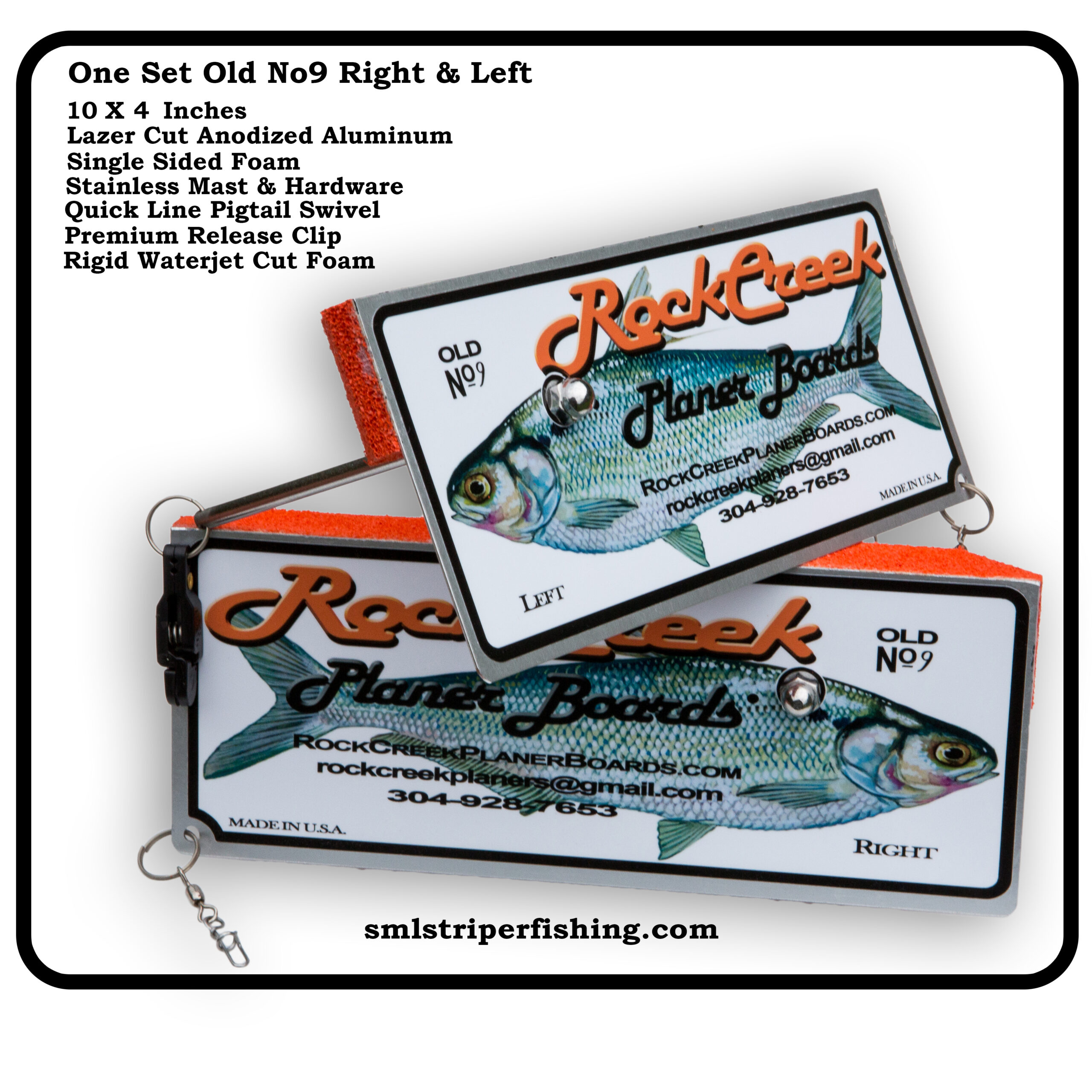 Planer Boards Old#9 - Rock Creek Striper Bass Fishing Charter